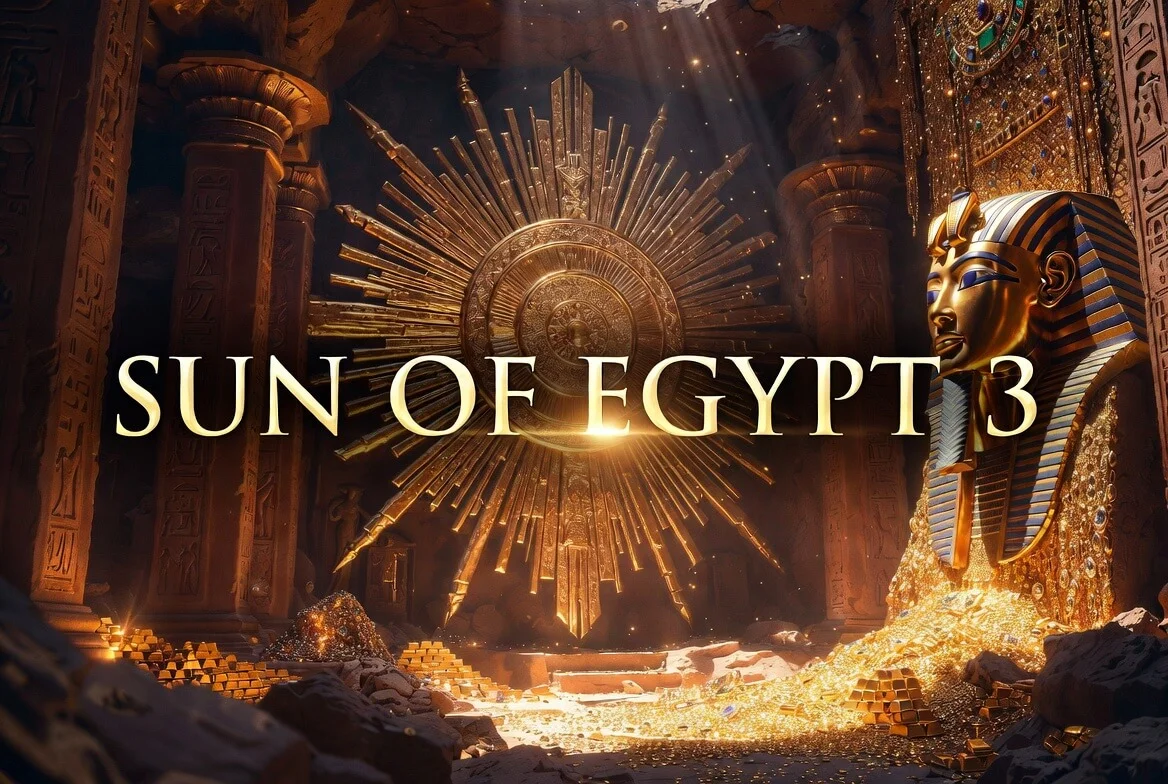 Скриншот барабанов и бонус-игры в Sun of Egypt 3